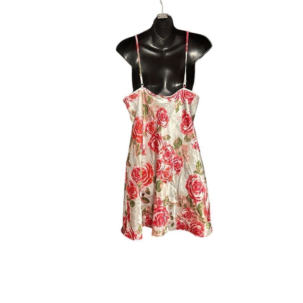 Beautiful Morgan Taylor Intimates Floral Lace Satin Babydoll Nightgown Size Medi - Picture 5 of 8
